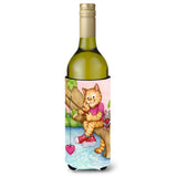 Caroline'S Treasures Cdco0320Literk Valentine Cat Fishing For Love Wine Bottle Beverage Insulator Hugger, 750Ml, Multi