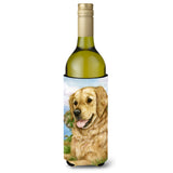 Caroline'S Treasures Golden Retriever By Debbie Cook Wine Bottle Koozie Hugger, 750Ml, Multicolor