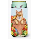 Caroline'S Treasures Cdco0395Tbc Ginger Cat In Pot By Debbie Cook Tall Boy Beverage Insulator Hugger, Multicolor