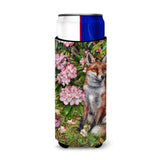 Caroline'S Treasures Cdco0442Muk Fox Waiting In Flowers Ultra Beverage Insulators For Slim Cans, Multicolor