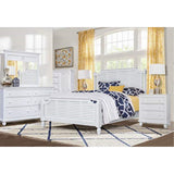 Sunset Trading White Shutter Wood 5 Piece King Bedroom Set | 3 Drawer Nightstand
