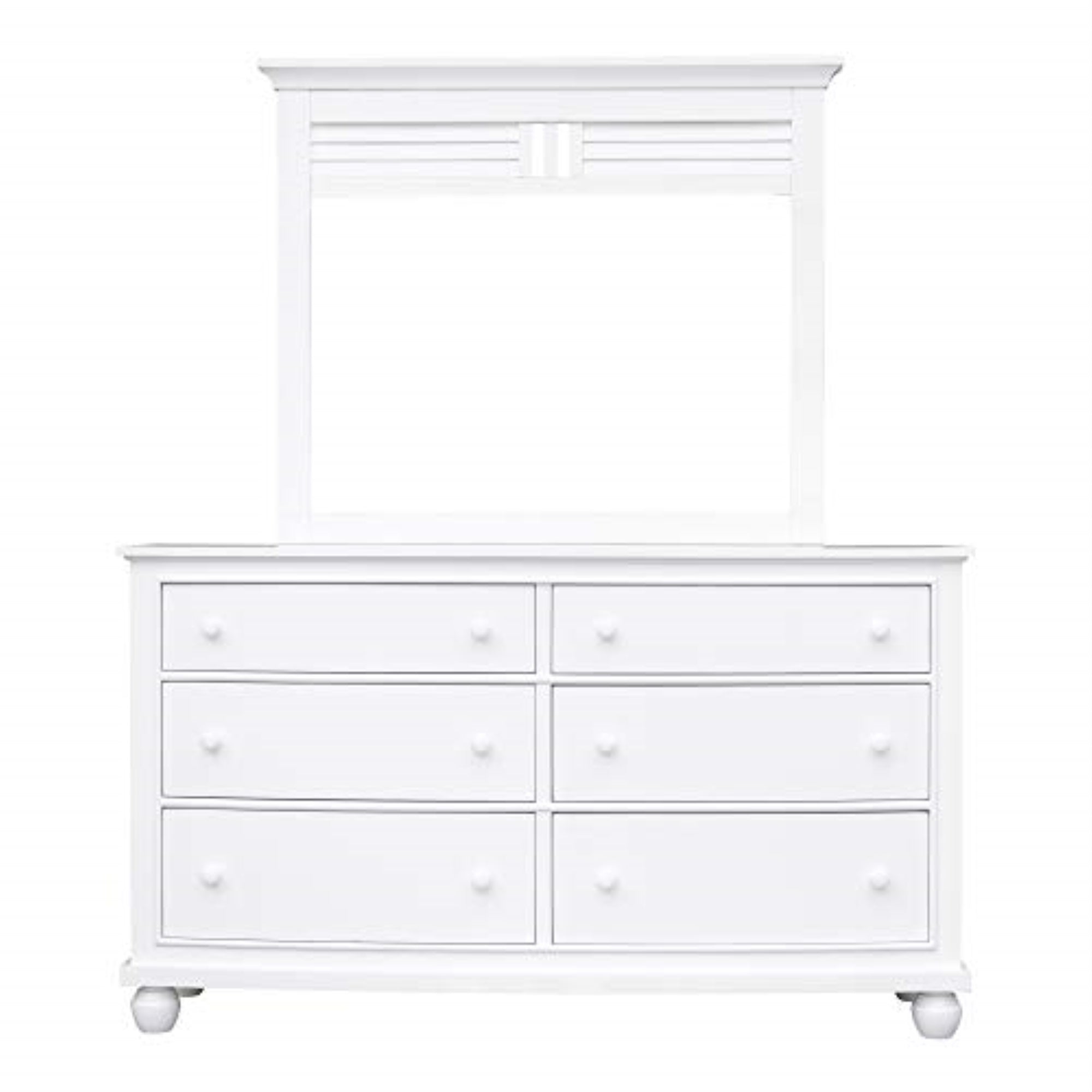 Sunset Trading White Shutter Wood Dresser With Mirror