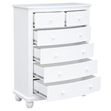 Sunset Trading White Shutter Wood 6 Drawer Chest