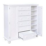 Sunset Trading White Shutter Wood Armoire
