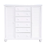 Sunset Trading White Shutter Wood Armoire
