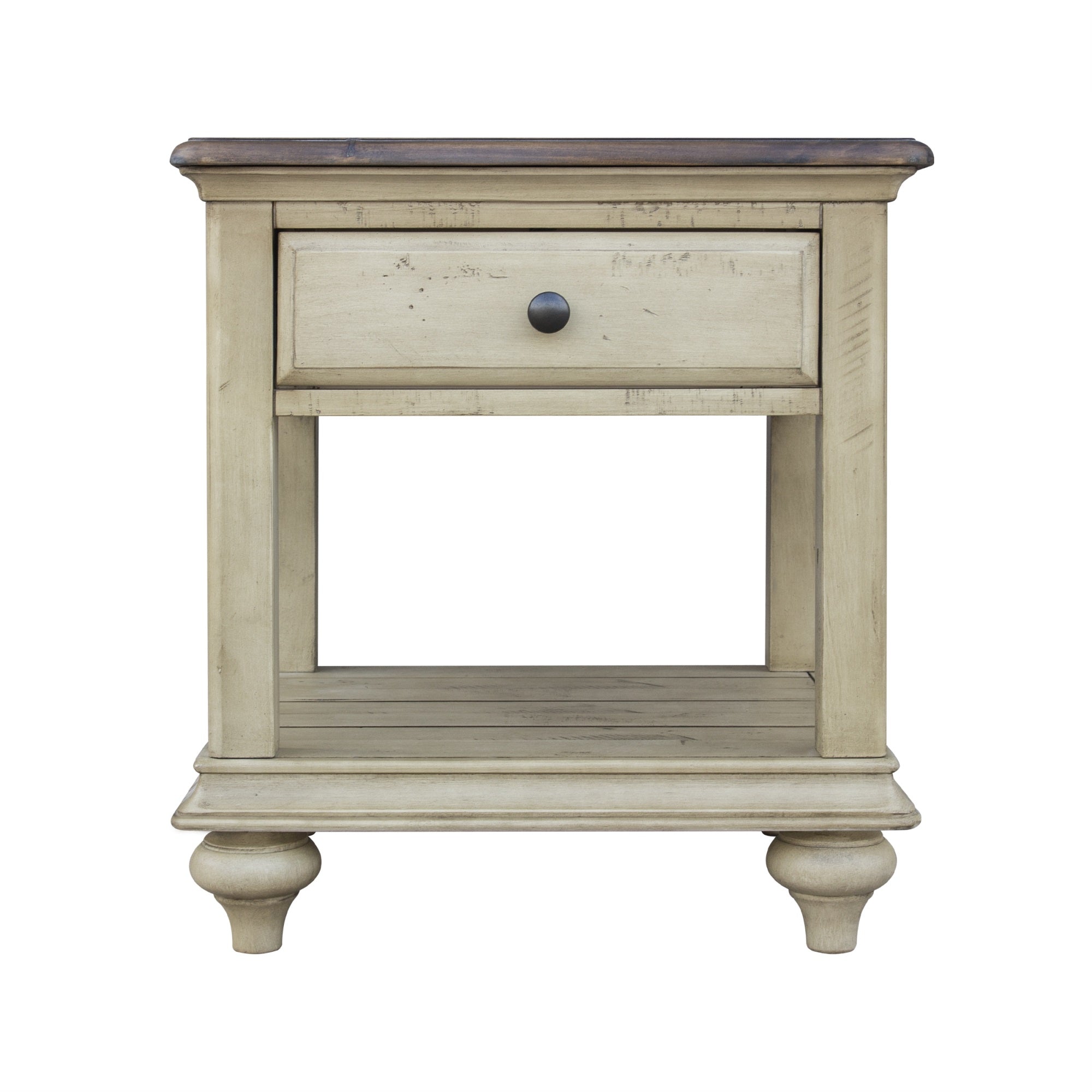 Sunset Trading Shades Of Sand End Table | Drawer | Shelf