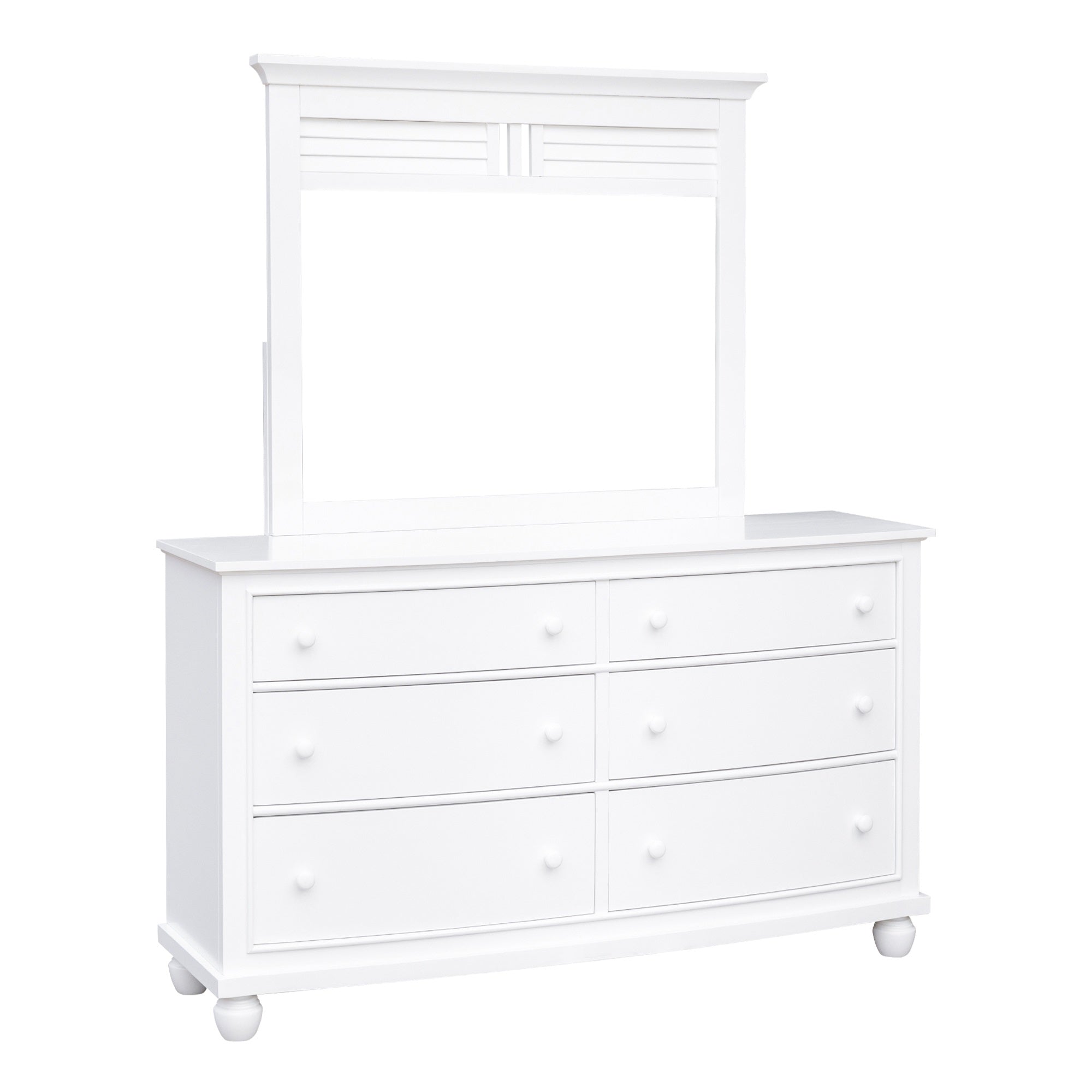Sunset Trading White Shutter Wood Dresser With Mirror