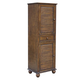Sunset Trading Bahama Shutter Wood Tall Cabinet | Brown | Doors | Drawer