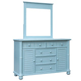 Sunset Trading Cool Breeze Dresser And Mirror | 5 Drawer | 2 Cabinets