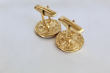 St. Benedict Cufflinks in Gold Vermeil