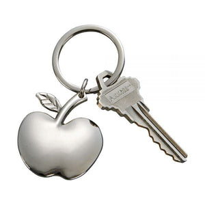 Creative Gifts International 002499 3 In Bright Apple Shaped Key Chain&#44 Nickel Plated - Silver