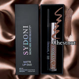SYDONI CHESTNUT MATTE LIP DUO - Chestnut Matte liquid Lipstick with Chocolate Lip Pencil