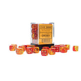 Chessex Dice Set - 12Mm Gemini: Translucent Red-Yellow/Gold Dice Block - Dungeons And Dragons D&D Dnd Ttrpg Dice - Includes 36 D
