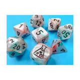 Sea Shell Lustrous Luminary Dice With Black Numbers 7+1 Dice Set 16Mm (5/8In) Chessex