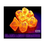 Neon Orange Translucent Dice With White Numbers 7+1 Dice Set 16Mm (5/8In) Chessex