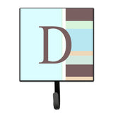 Caroline'S Treasures Cj1003-Dsh4 Letter D Initial Monogram-Blue Stripes Leash Holder Or Key Hook, Small, Multicolor
