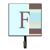 Caroline'S Treasures Cj1003-Fsh4 Letter F Initial Monogram-Blue Stripes Leash Holder Or Key Hook, Small, Multicolor