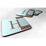 Caroline'S Treasures Cj1003-Hfc Monogram-Blue Stripes Foam Coasters (Set Of 4), Initial Letter H, 3.5 H X 3.5 W, Multi