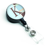 Caroline'S Treasures Letter K Initial Monogram, Blue Stripes Retractable Badge Reel, Multicolor (Cj1003-Kbr)