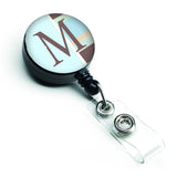 Caroline'S Treasures Letter M Initial Monogram, Blue Stripes Retractable Badge Reel, Multicolor (Cj1003-Mbr)