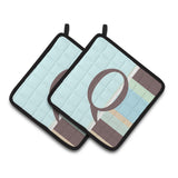 Caroline'S Treasures Letter Q Initial Monogram - Blue Stripes Pair Of Pot Holders Cj1003-Qpthd, 7.5Hx7.5W, Multicolor