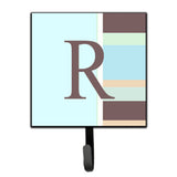 Caroline'S Treasures Cj1003-Rsh4 Letter R Initial Monogram-Blue Stripes Leash Holder Or Key Hook, Small, Multicolor