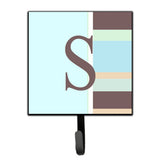 Caroline'S Treasures Cj1003-Ssh4 Letter S Initial Monogram-Blue Stripes Leash Holder Or Key Hook, Small, Multicolor