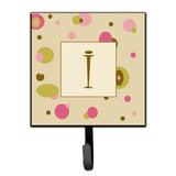 Caroline'S Treasures Cj1004-Ish4 Letter I Initial Monogram-Tan Dots Leash Holder Or Key Hook, Small, Multicolor