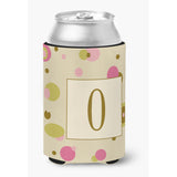 Letter O Initial Monogram - Tan Dots Can Or Bottle Beverage Insulator Hugger