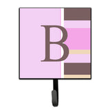 Caroline'S Treasures Cj1005-Bsh4 Letter B Initial Monogram-Pink Stripes Leash Holder Or Key Hook, Small, Multicolor