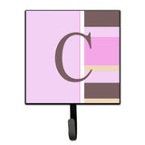 Caroline'S Treasures Cj1005-Csh4 Letter C Initial Monogram-Pink Stripes Leash Holder Or Key Hook, Small, Multicolor