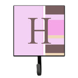 Caroline'S Treasures Cj1005-Hsh4 Letter H Initial Monogram-Pink Stripes Leash Holder Or Key Hook, Small, Multicolor
