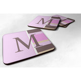 Caroline'S Treasures Cj1005-Mfc Monogram-Pink Stripes Foam Coasters (Set Of 4), Initial Letter M, 3.5 H X 3.5 W, Multi