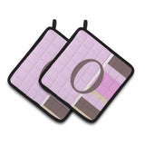 Caroline'S Treasures Letter O Initial Monogram - Pink Stripes Pair Of Pot Holders Cj1005-Opthd, 7.5Hx7.5W, Multicolor