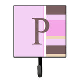 Caroline'S Treasures Cj1005-Psh4 Letter P Initial Monogram-Pink Stripes Leash Holder Or Key Hook, Small, Multicolor