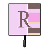 Caroline'S Treasures Cj1005-Rsh4 Letter R Initial Monogram-Pink Stripes Leash Holder Or Key Hook, Small, Multicolor