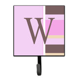 Caroline'S Treasures Cj1005-Wsh4 Letter W Initial Monogram-Pink Stripes Leash Holder Or Key Hook, Small, Multicolor