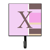 Caroline'S Treasures Cj1005-Xsh4 Letter X Initial Monogram-Pink Stripes Leash Holder Or Key Hook, Small, Multicolor