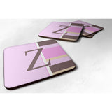 Caroline'S Treasures Cj1005-Zfc Monogram-Pink Stripes Foam Coasters (Set Of 4), Initial Letter Z, 3.5 H X 3.5 W, Multi