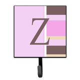 Caroline'S Treasures Cj1005-Zsh4 Letter Z Initial Monogram-Pink Stripes Leash Holder Or Key Hook, Small, Multicolor