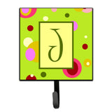 Caroline'S Treasures Cj1010-Jsh4 Letter J Initial Monogram-Green Leash Holder Or Key Hook, Small, Multicolor