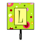 Caroline'S Treasures Cj1010-Lsh4 Letter L Initial Monogram-Green Leash Holder Or Key Hook, Small, Multicolor