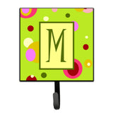 Caroline'S Treasures Cj1010-Msh4 Letter M Initial Monogram-Green Leash Holder Or Key Hook, Small, Multicolor