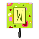Caroline'S Treasures Cj1010-Wsh4 Letter W Initial Monogram-Green Leash Holder Or Key Hook, Small, Multicolor