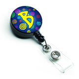 Caroline'S Treasures Letter B Initial Monogram, Blue Swirls Retractable Badge Reel, Multicolor (Cj1011-Bbr)