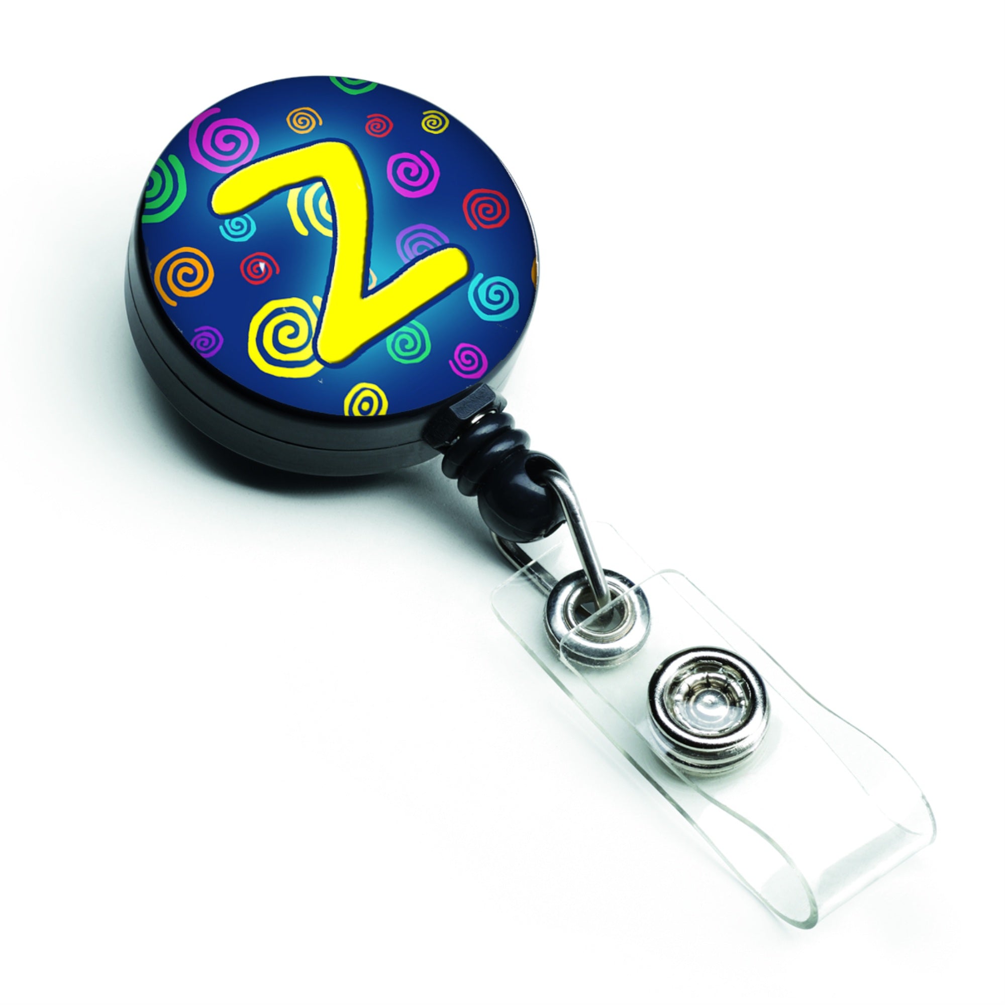 Caroline'S Treasures Letter Z Initial Monogram, Blue Swirls Retractable Badge Reel, Multicolor (Cj1011-Zbr)