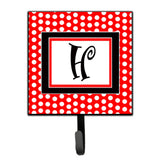 Caroline'S Treasures Cj1012-Hsh4 Letter H Initial Monogram-Red Black Polka Dots Leash Holder Or Key Hook, Small, Multicolor