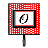 Caroline'S Treasures Cj1012-Osh4 Letter O Initial Monogram-Red Black Polka Dots Leash Holder Or Key Hook, Small, Multicolor