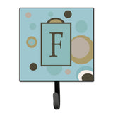 Caroline'S Treasures Cj1013-Fsh4 Letter F Initial Monogram-Blue Dots Leash Holder Or Key Hook, Small, Multicolor