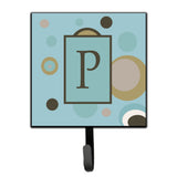 Caroline'S Treasures Cj1013-Psh4 Letter P Initial Monogram-Blue Dots Leash Holder Or Key Hook, Small, Multicolor